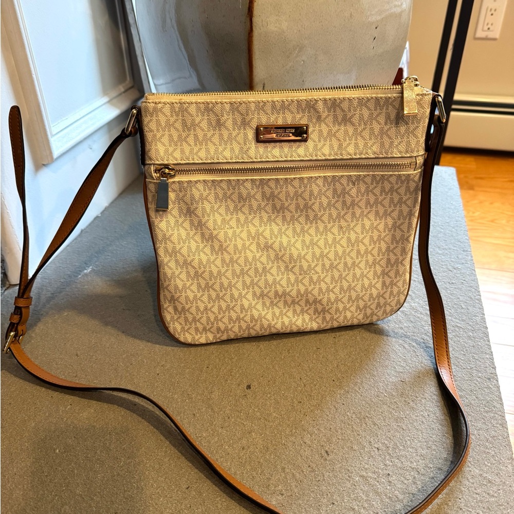 Michael Kors Tan Zip Clutch